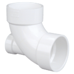 NIBCO 90° Elbow with Low Heel Inlet Hub x Hub x Hub - PVC DWV-FIG No-4861-LH