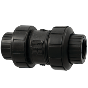 NIBCO Ball Check Valve Threaded, True Union, Black PP EPDM FIG NO-T61BCE