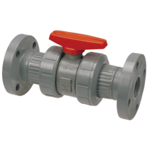 NIBCO Bleach Ball Valve - Flanged, Tru-Bloc® True Union, Corzan® CPVC Schedule 80, FKM-FIG No-F51TB-V-BBV