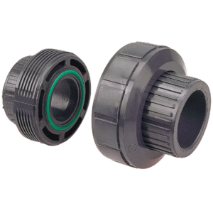 NIBCO FKM, EPDM Threaded Union FPT x FPT - Black Polypropylene Schedule 80-FIG No-6133-3-3, 6133E-3-3