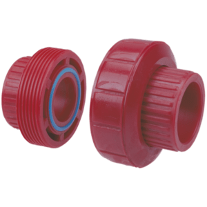 NIBCO FKM Socket Union S x S - Kynar® Red PVDF Schedule 80-FIG No-6533