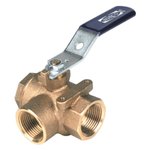 NIBCO Two-Piece Bronze Ball Valve - Three-Way, Full Port, Threaded-FIG No-T-585-70-66-W3